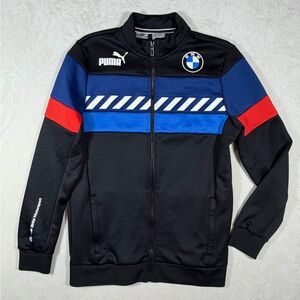 Puma x BMW M// Men's Black, Blue, and Red Size M Slim Fit Zip-Up Sweater